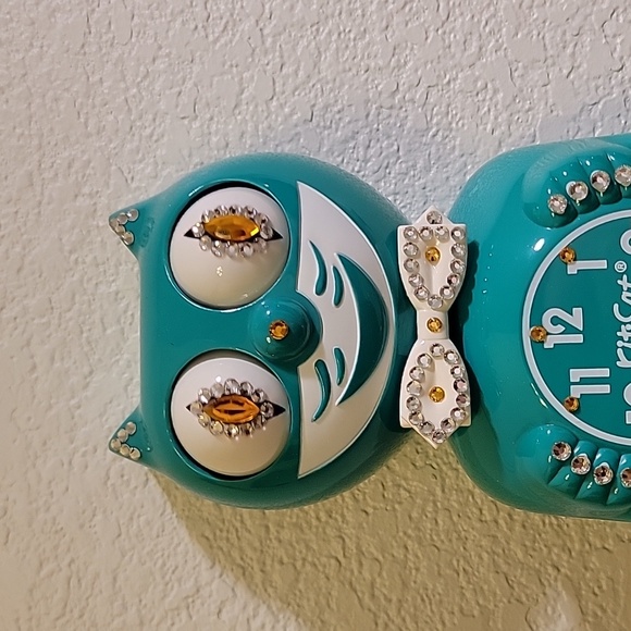 Jeweled Green Beauty Kit-Cat Klock clock SUPER RARE - Picture 3 of 5